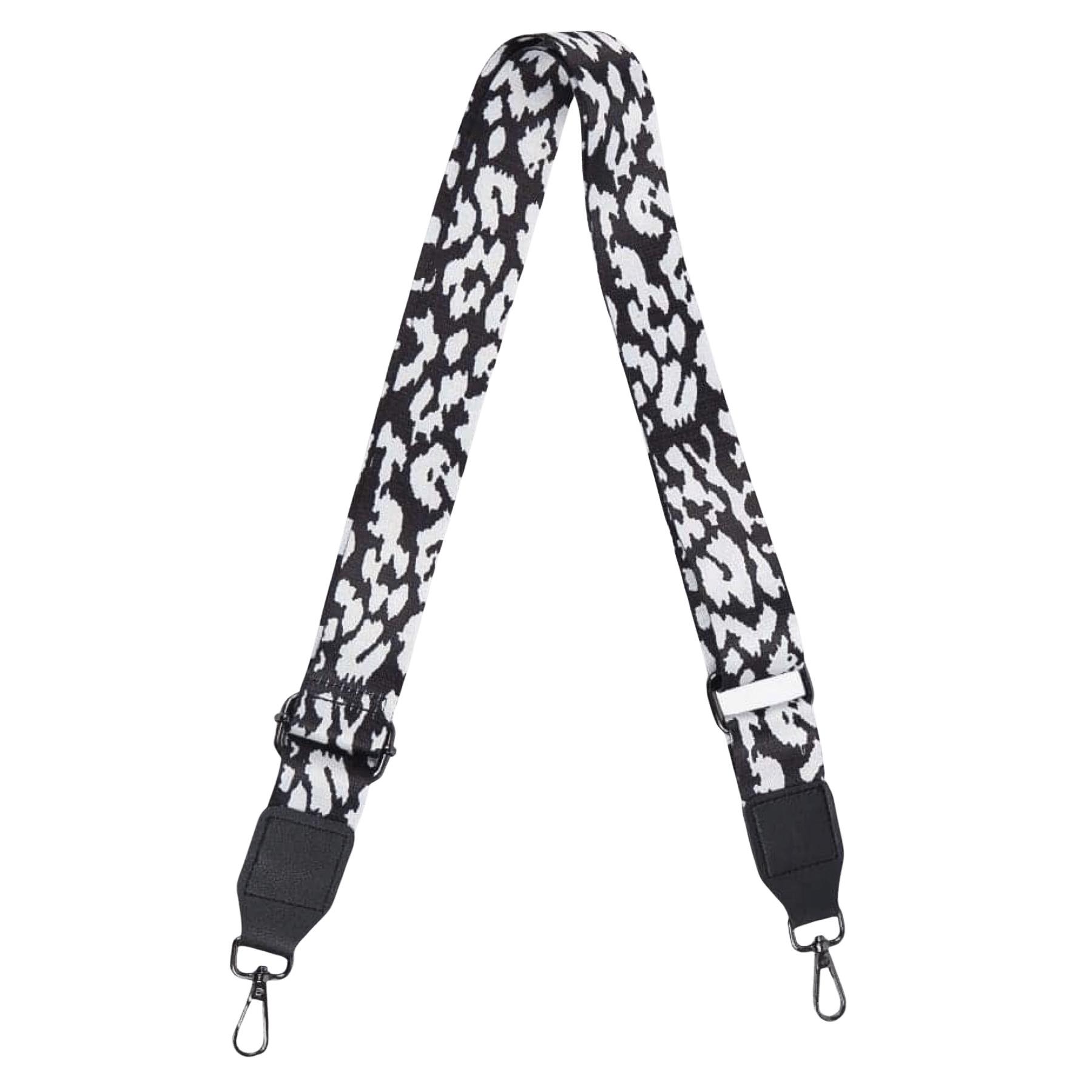 Monochrome Leopard Print Bag Strap Two Birds Style