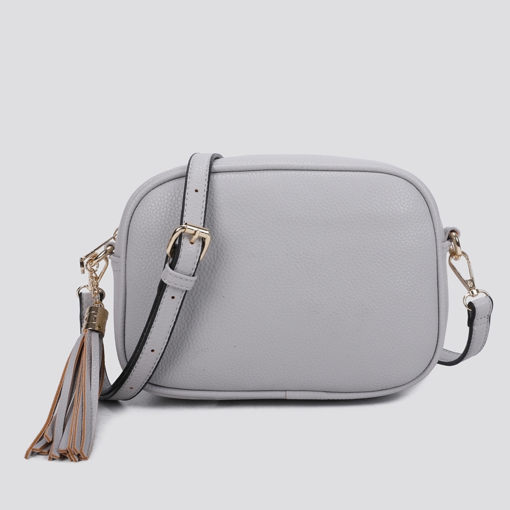 Camera Crossbody Bag with Tassel & Zip on Back